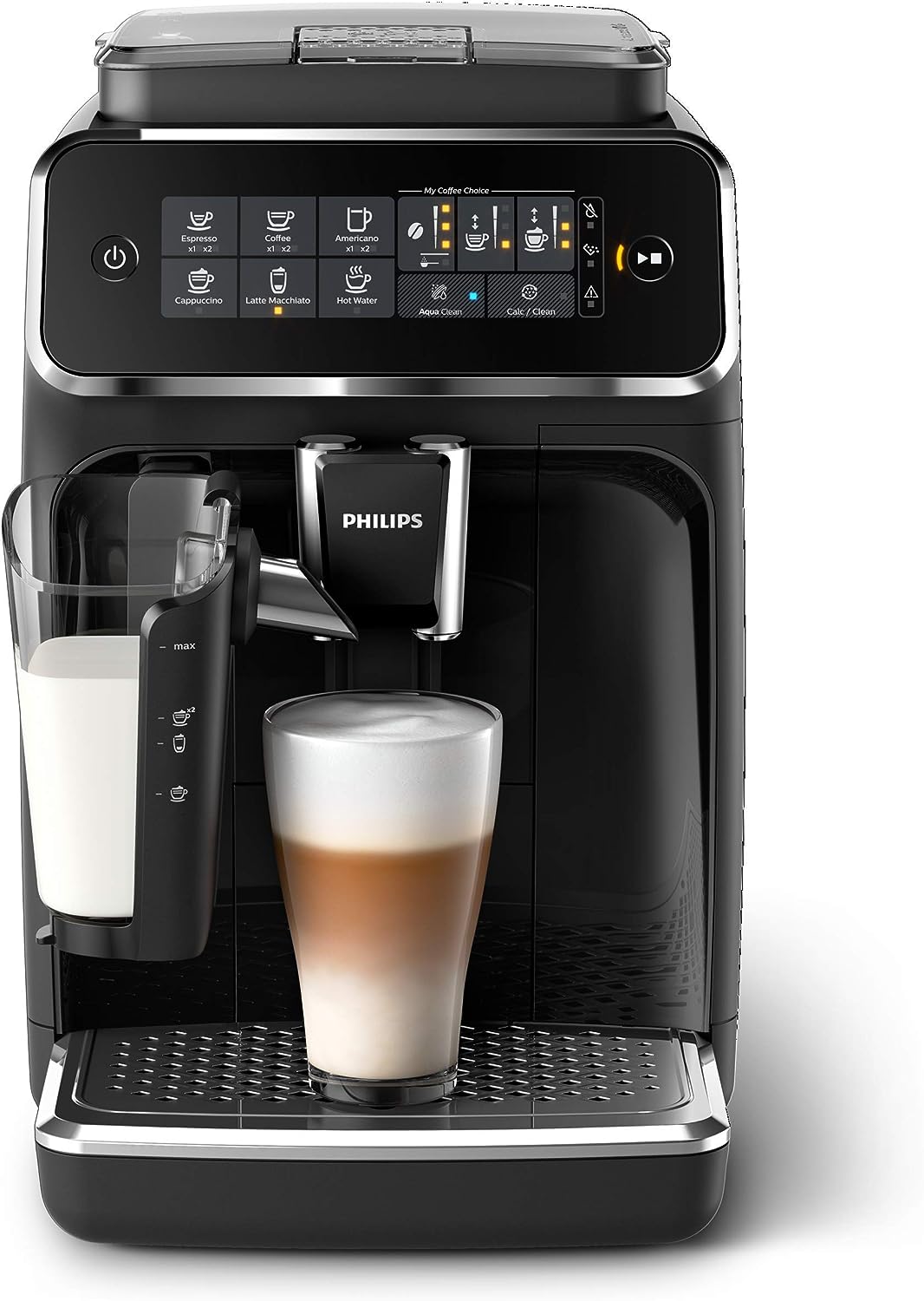 Philips 3200 Serie Vollautomatische Espressomaschine mit LatteGo, Schwarz (Erneut)