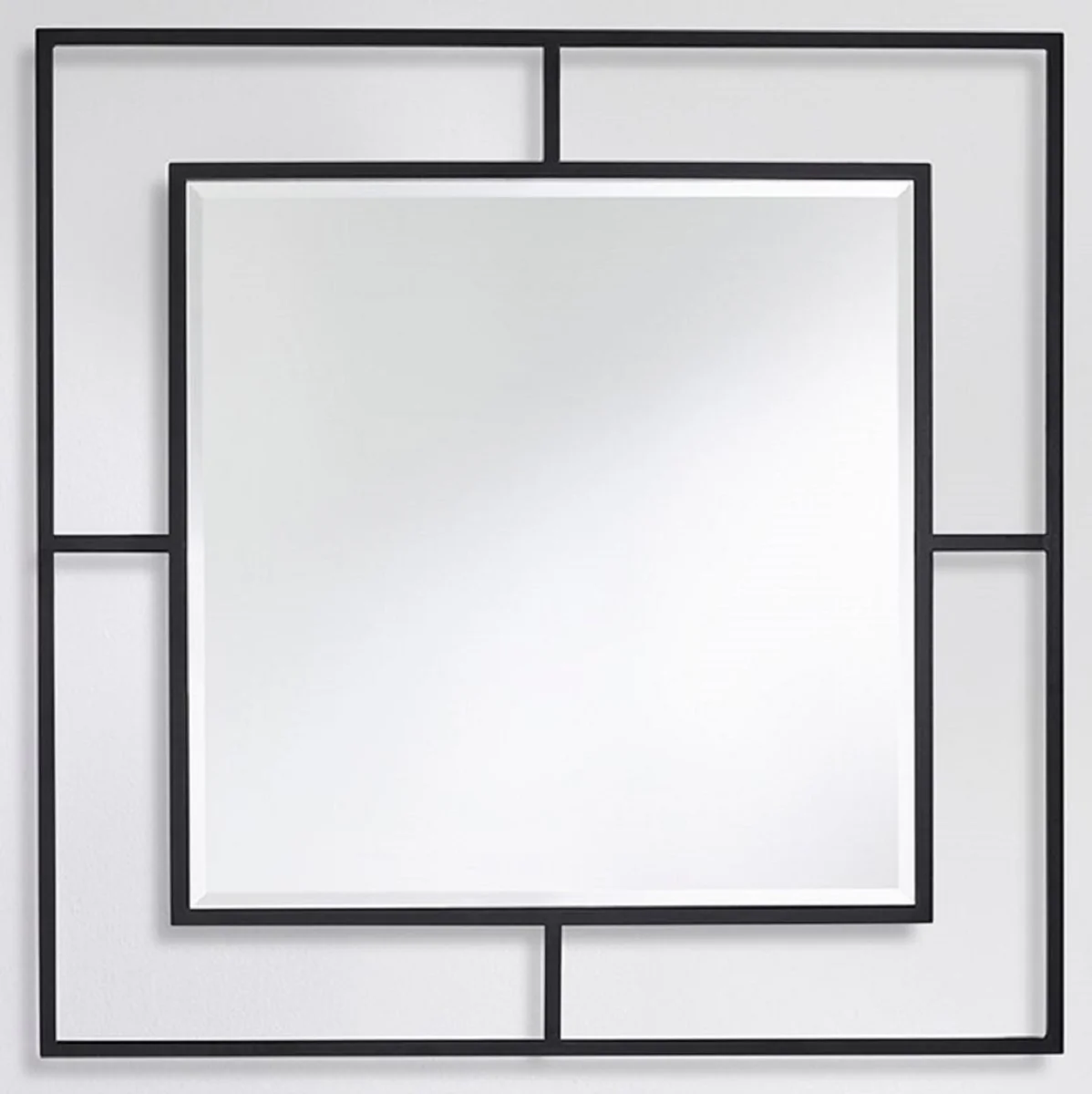 Luxury wall mirror black 90 x 2 x H. 90 cm - living room mirror - bedroom mirror - cloakroom mirror - luxury furniture