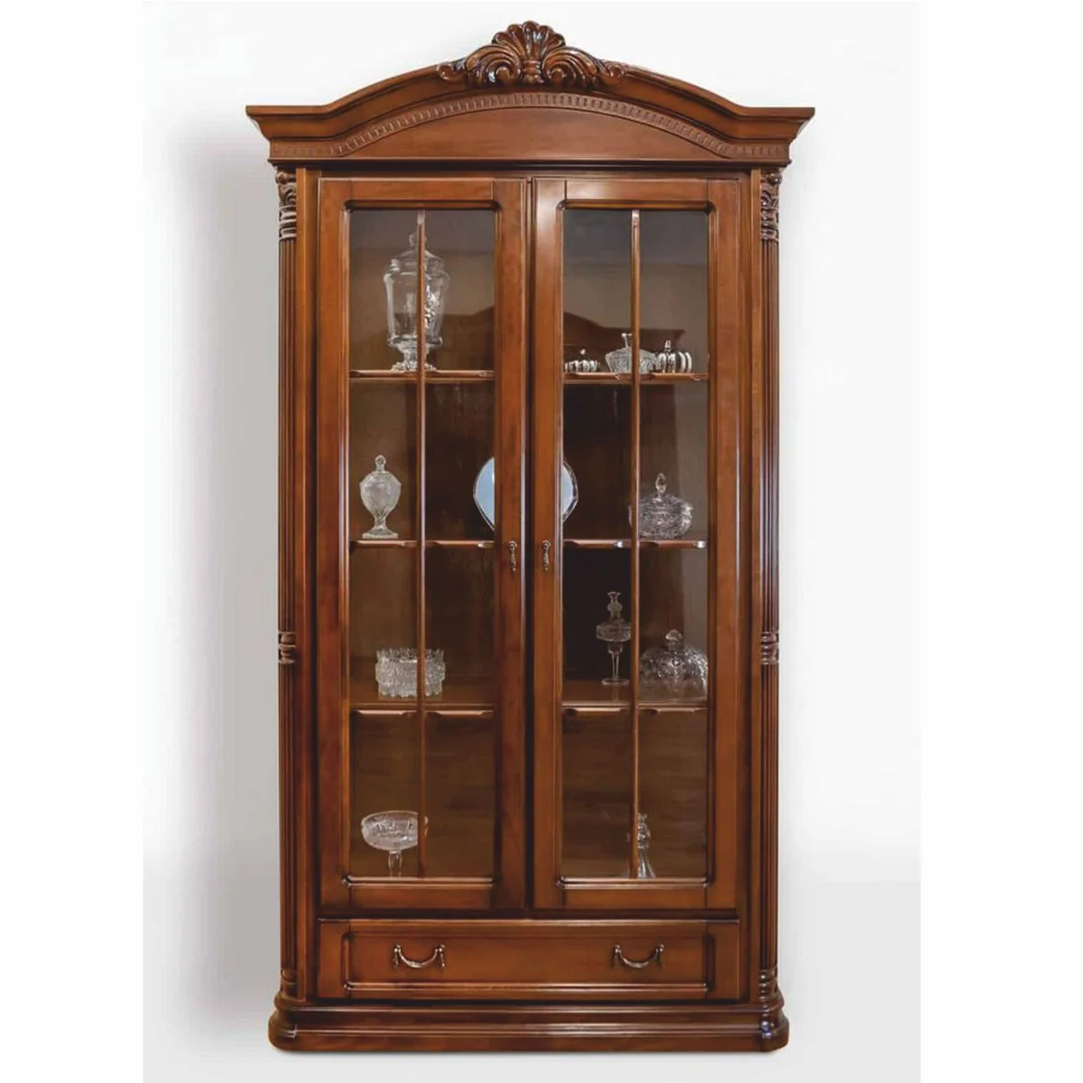 Luxury baroque display cabinet dark brown 122.7 x H. 220 cm - Baroque furniture