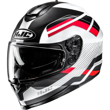 HJC C70N BELIS HELMET - BLACK / WHITE / RED
