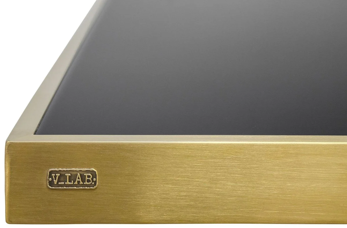 Designer dining table black / gold 120 x 120 x H. 76 cm - luxury dining room furniture