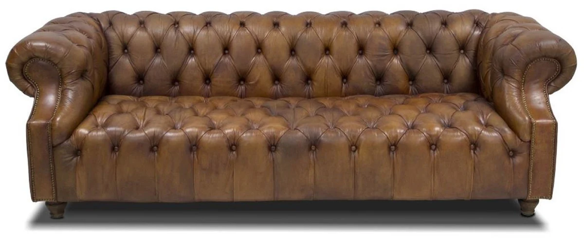 Luxury Chesterfield leather sofa 240 x 100 x H. 80 cm - Various colors - Real leather living room sofa - Chesterfield furniture
