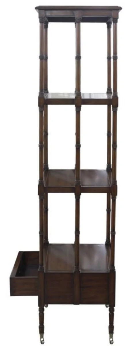 Luxury shelf cabinet with drawer dark brown 44 x 36 x H. 163 cm - luxury quality