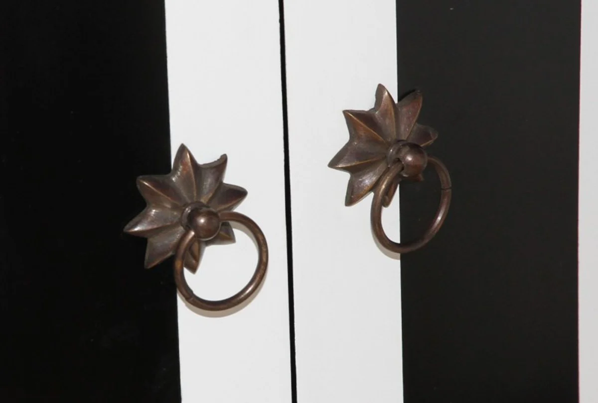 Baroque chest of drawers black/white stripes 120cm Mod - antique style furniture