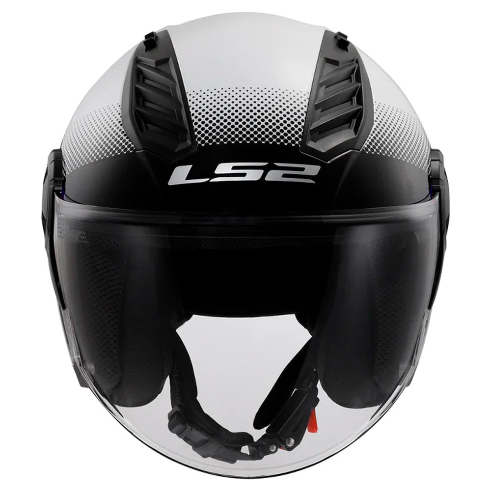 CASCO JET LS2 of616 AIRFLOW II RUSH BLANCO / AZUL / ROJO