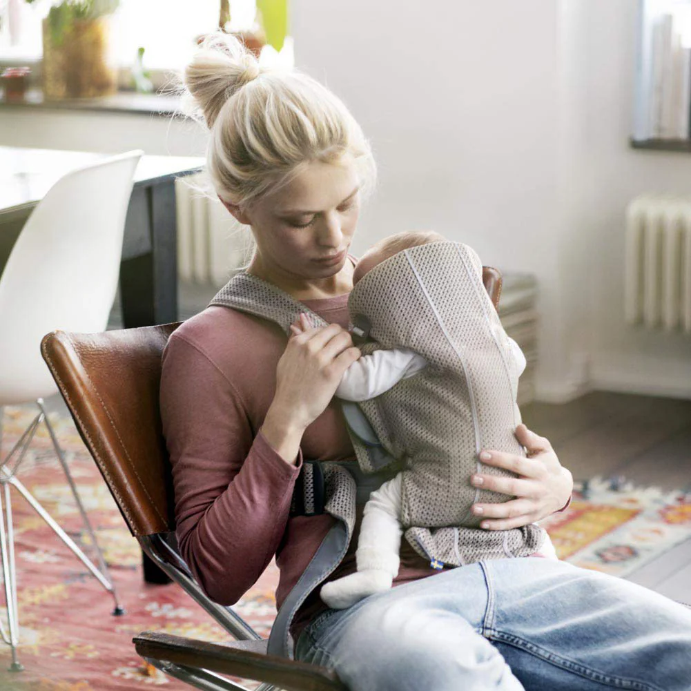 Babytrage Mini, 3D-Netz, Anthrazit/Leopard