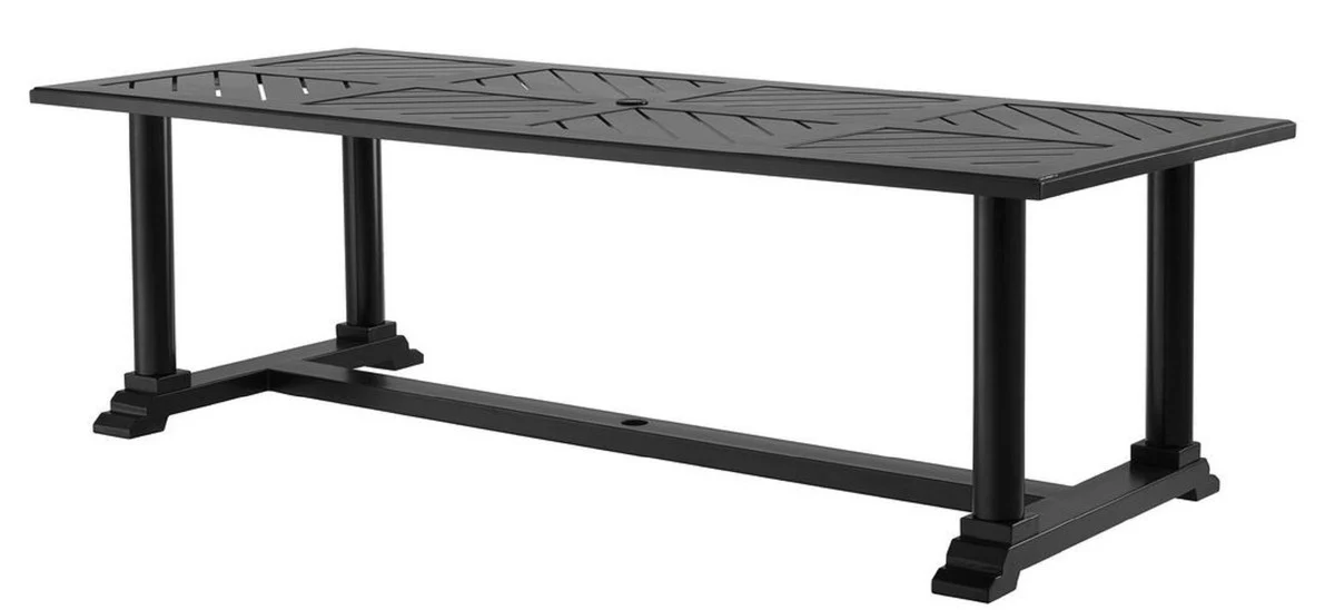 Luxury dining table matt black 240 x 103 x H. 75 cm - rectangular kitchen table made of high-quality, durable aluminum - garden table