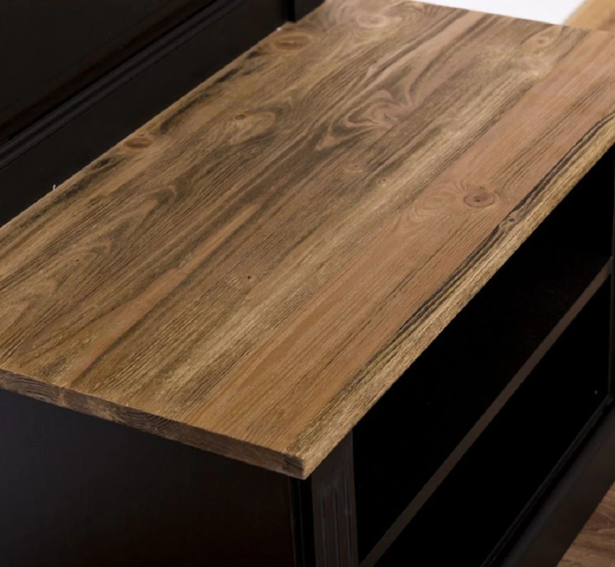 Country house style solid wood wardrobe black / brown 79 x 41 x H. 210 cm - wall wardrobe - hallway cabinet - hallway furniture - wardrobe furniture - country house style furniture