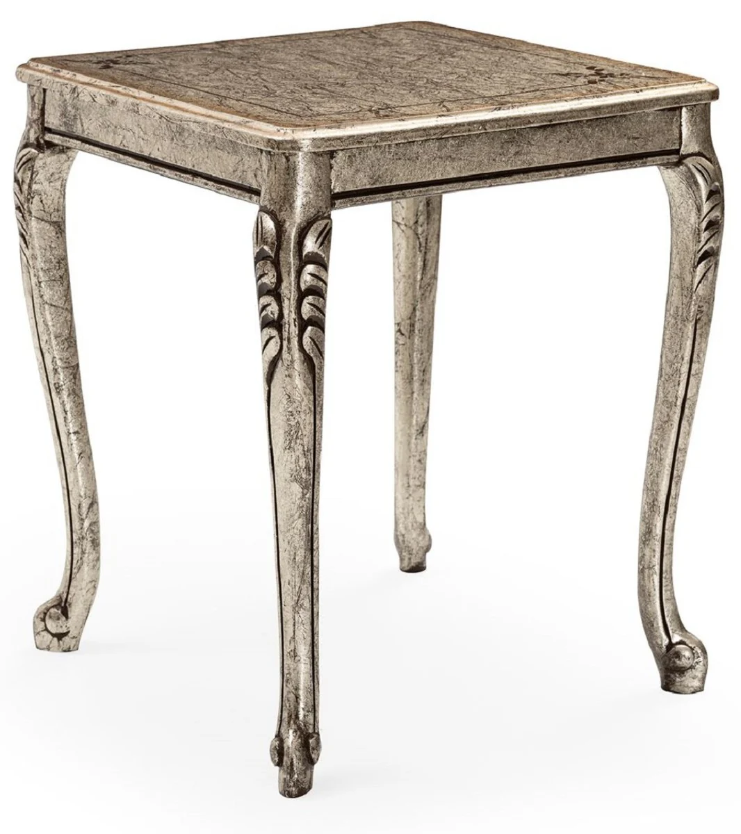 Luxury Baroque Living Room Set Brown / Cream / Antique Silver - 2 Sofas & 2 Armchairs & 1 Coffee Table & 2 Side Tables - Handcrafted Living Room Furniture in Baroque Style - Noble & Magnificent