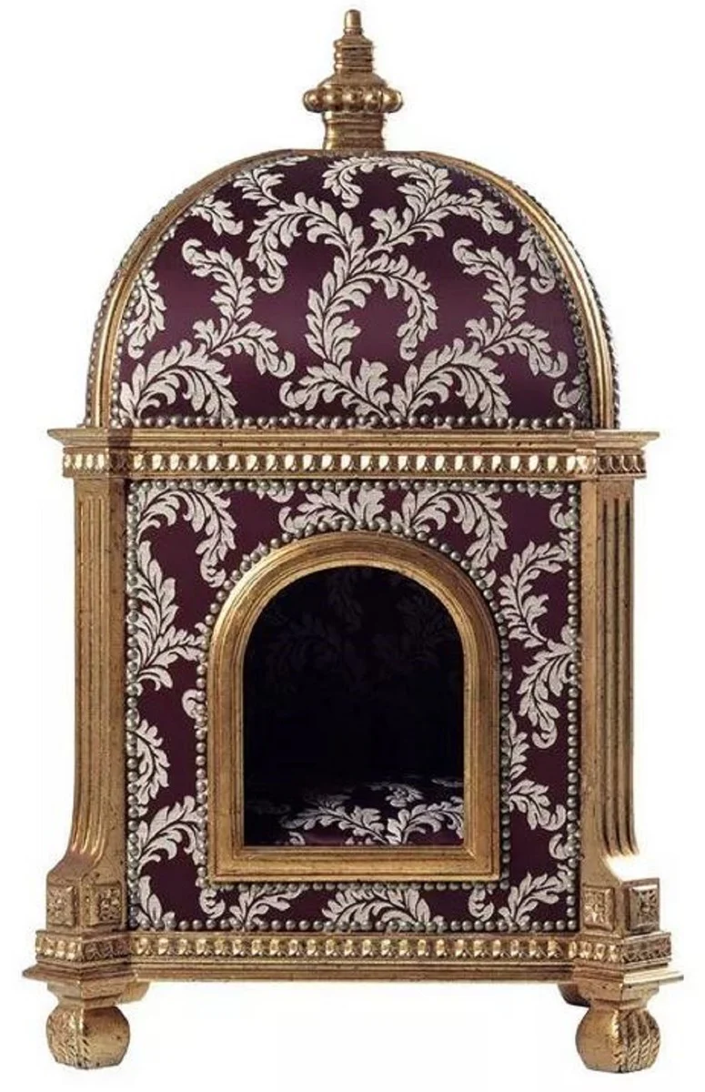 Baroque cat house purple / gold H. 94 cm - Baroque animal furniture