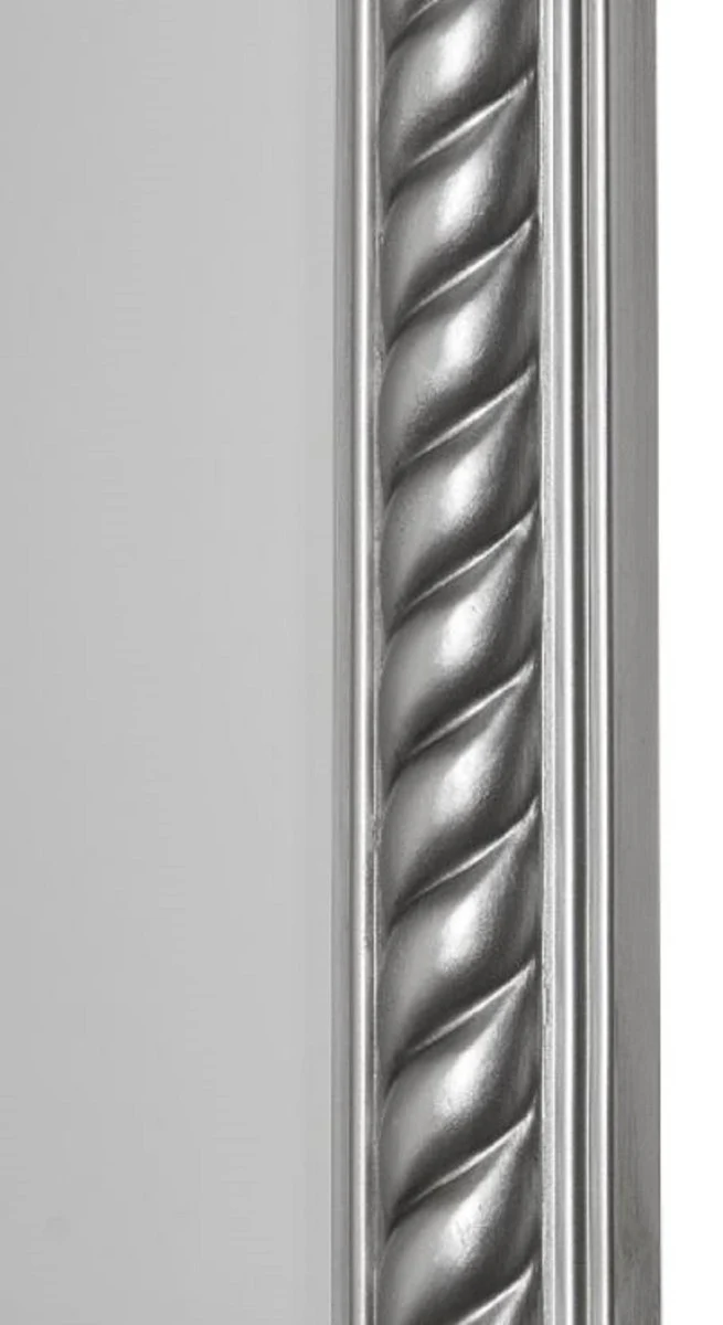 Barock Wohnzimmer Wandspiegel Antik Silber 72 x H. 162 cm - Handgefertigter Spiegel im Barockstil