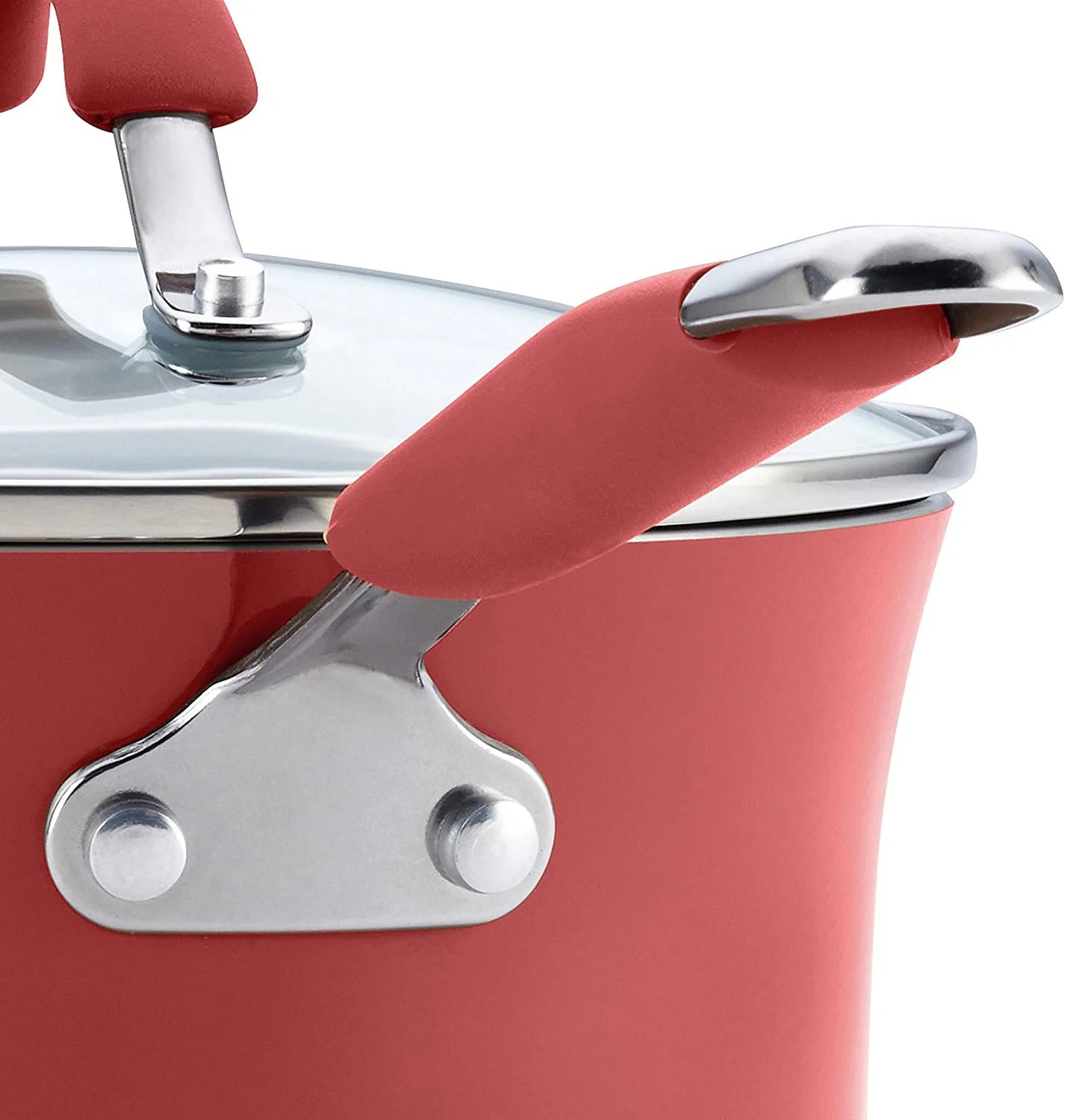 Antihaftbeschichtetes Kochgeschirr-Set aus Töpfen und Pfannen, 12-teilig, Cranberry-Rot