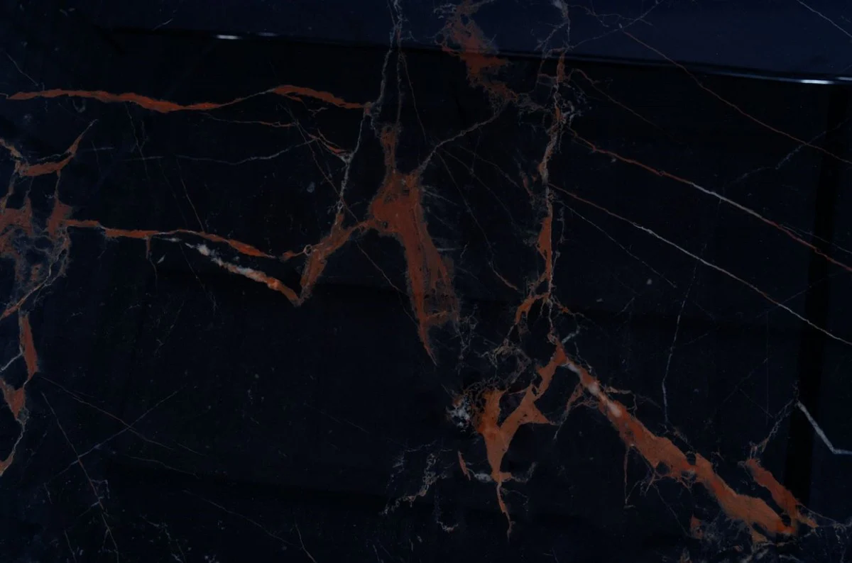 Luxury dining table with tempered glass ceramic table top black-brown / matt black 180 x 95 x H. 76 cm - Luxury kitchen table - Dining room furniture - Luxury furniture