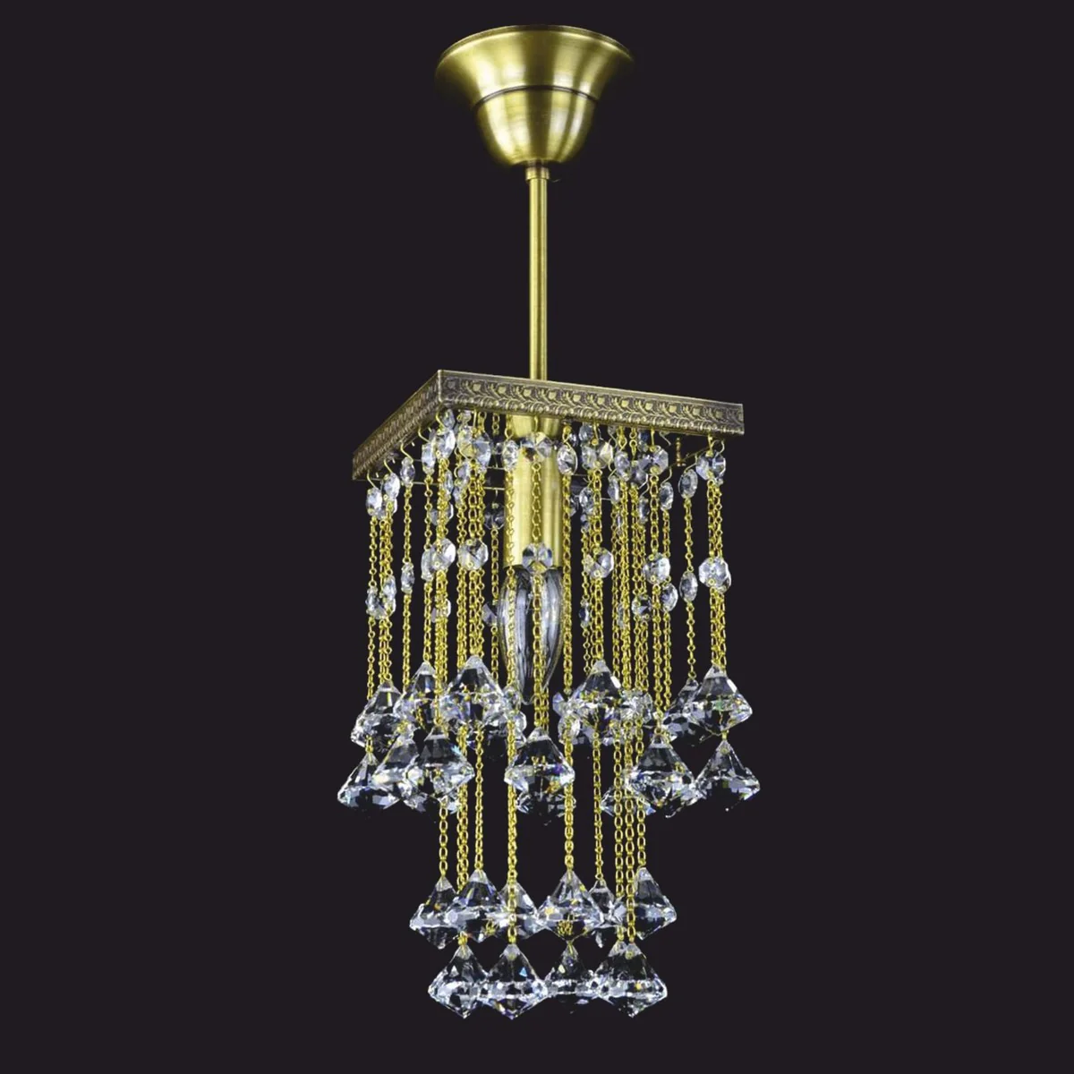 Luxury baroque crystal pendant light gold H. 30 cm - Baroque Interior