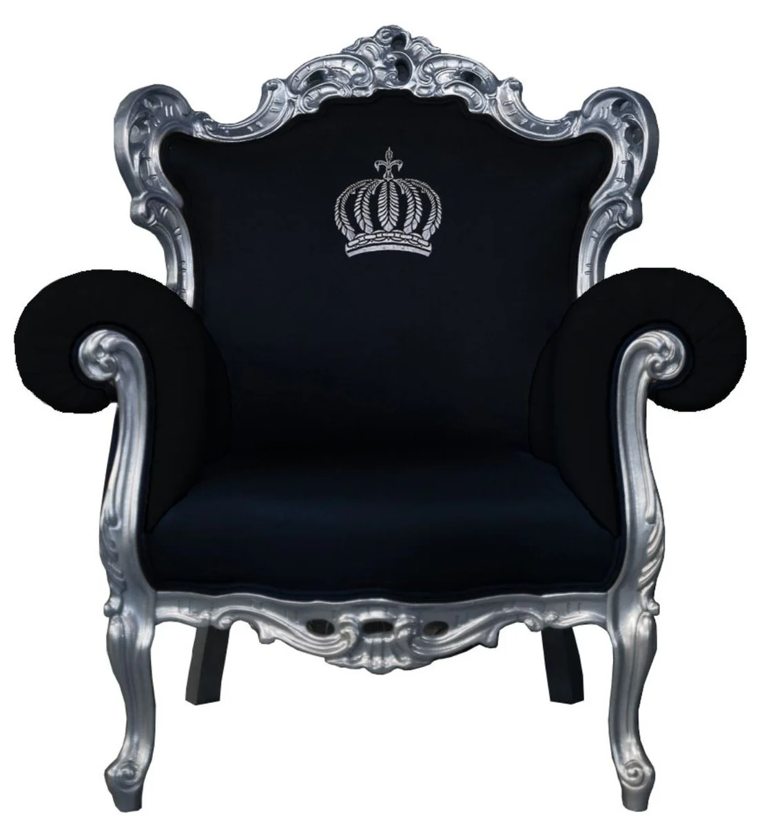 Pompöös by Luxury Baroque Armchair Black / Silver - Pompöös Baroque armchair designed by Harald Glööckler