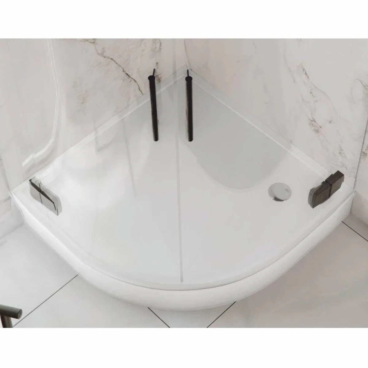 Luxury shower tray high gloss white 89.5 cm - bathroom interior