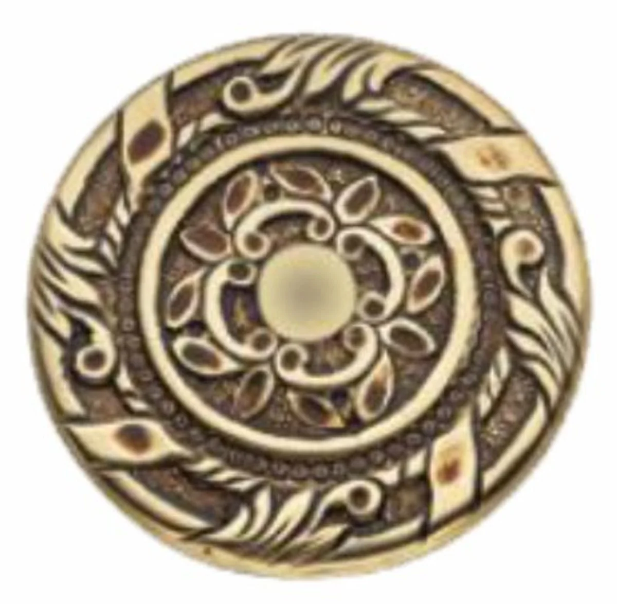 Baroque door handle set 14.2 x H. 5.3 cm - Various colors - 2 magnificent brass door handles with round rosettes - Luxury quality - Made in Italy
