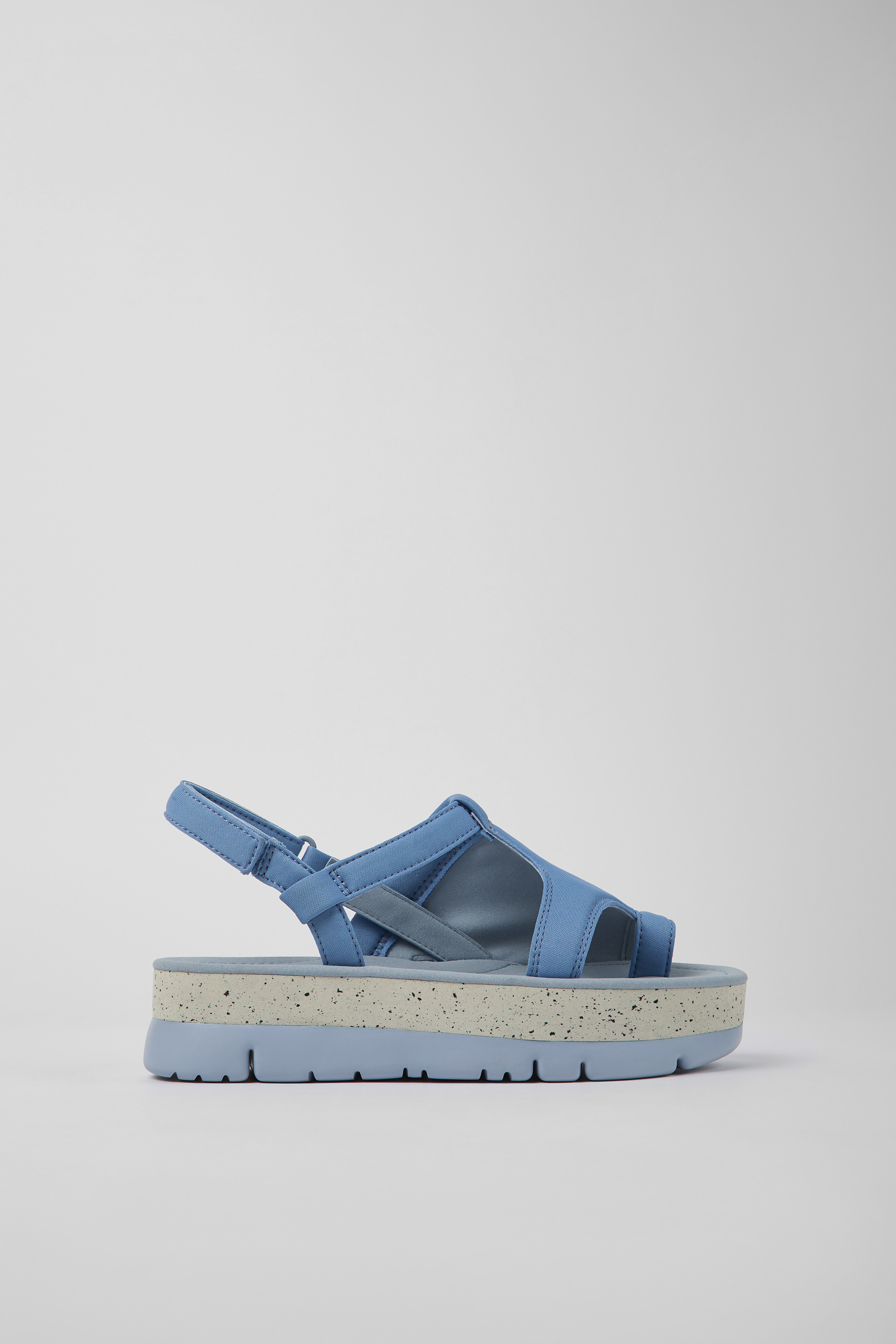 Oruga Up - Blaue textile Sandalen für Damen