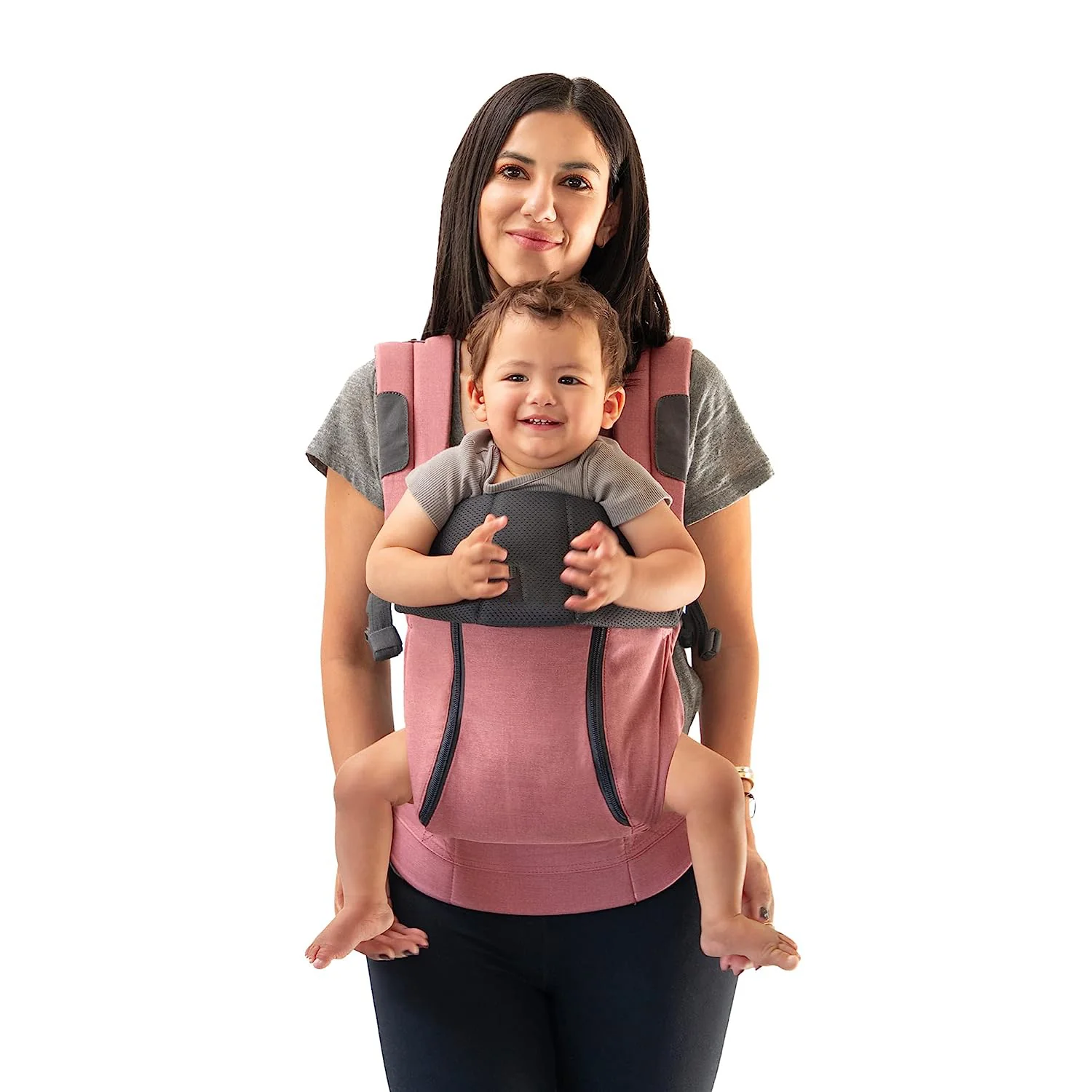 Complete All Seasons Ergonomische 6-in-1-Babytrage für Neugeborene bis Kleinkinder – mit Lordosenstütze – für Kinder von 3–20 kg – 360-Grad-Babytragemöglichkeit – nach innen und außen gerichtet – Stein