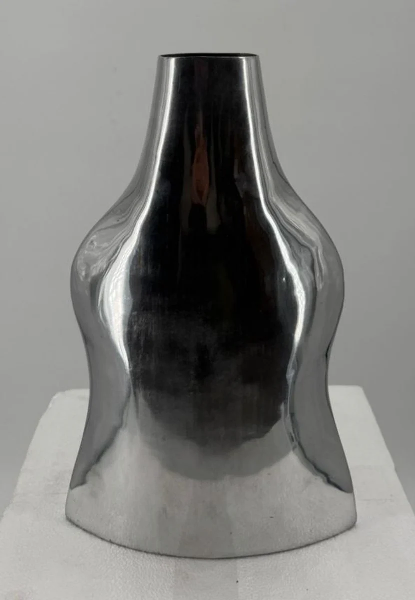 Aluminium Deko Vase Silber H. 29 cm - Aluminium Deko Accessoires