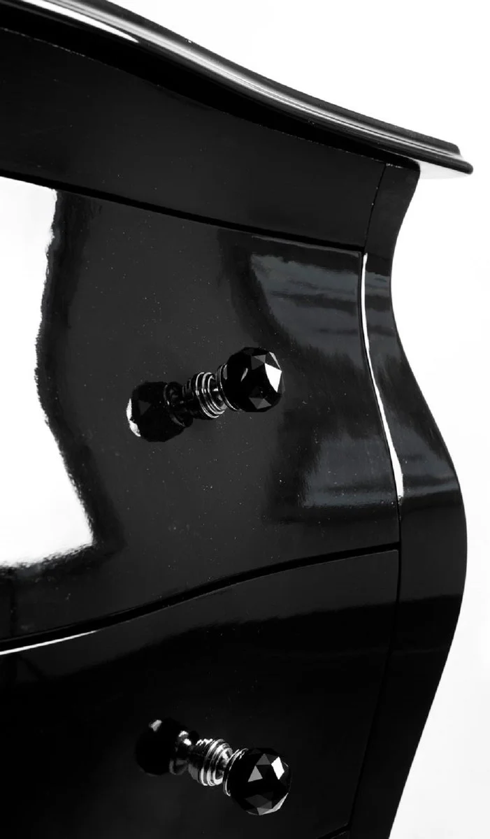 Luxury baroque chest of drawers high gloss black - handmade solid wood chest of drawers with 3 drawers - luxury furniture in baroque style - baroque furniture - baroque furnishings - noble & magnificent