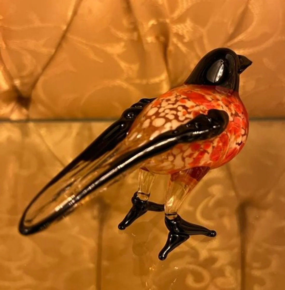 Glasfigur Chickadee Vogel - bunte Dekofigur aus Glas - Figur Skulptur Deko Dekoration Geschenk