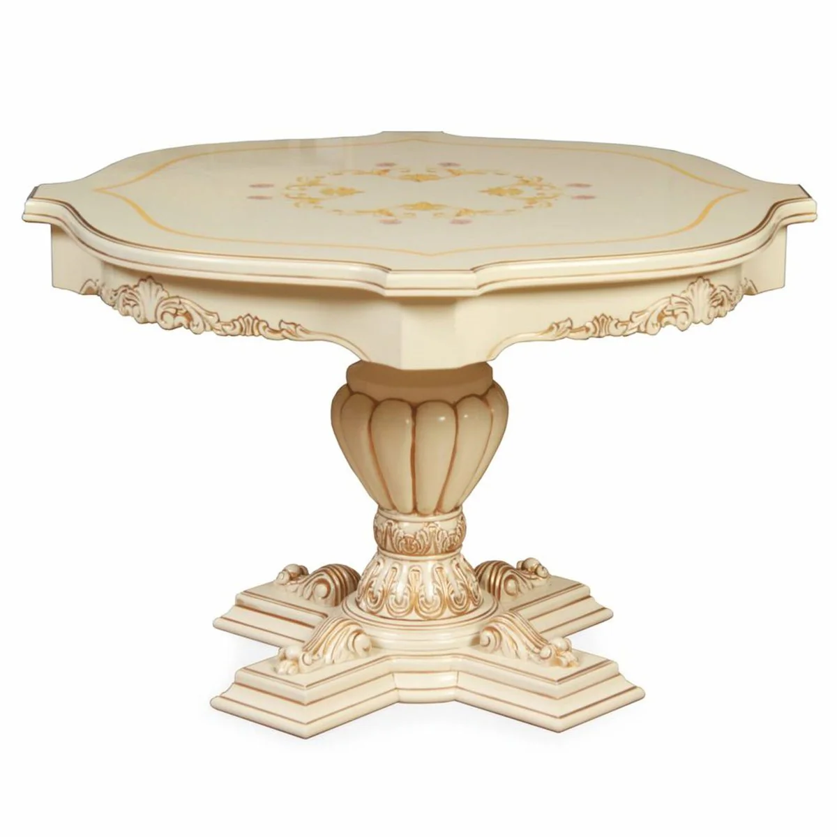 Luxury Baroque Dining Room Set Cream / Brown - Baroque Furniture