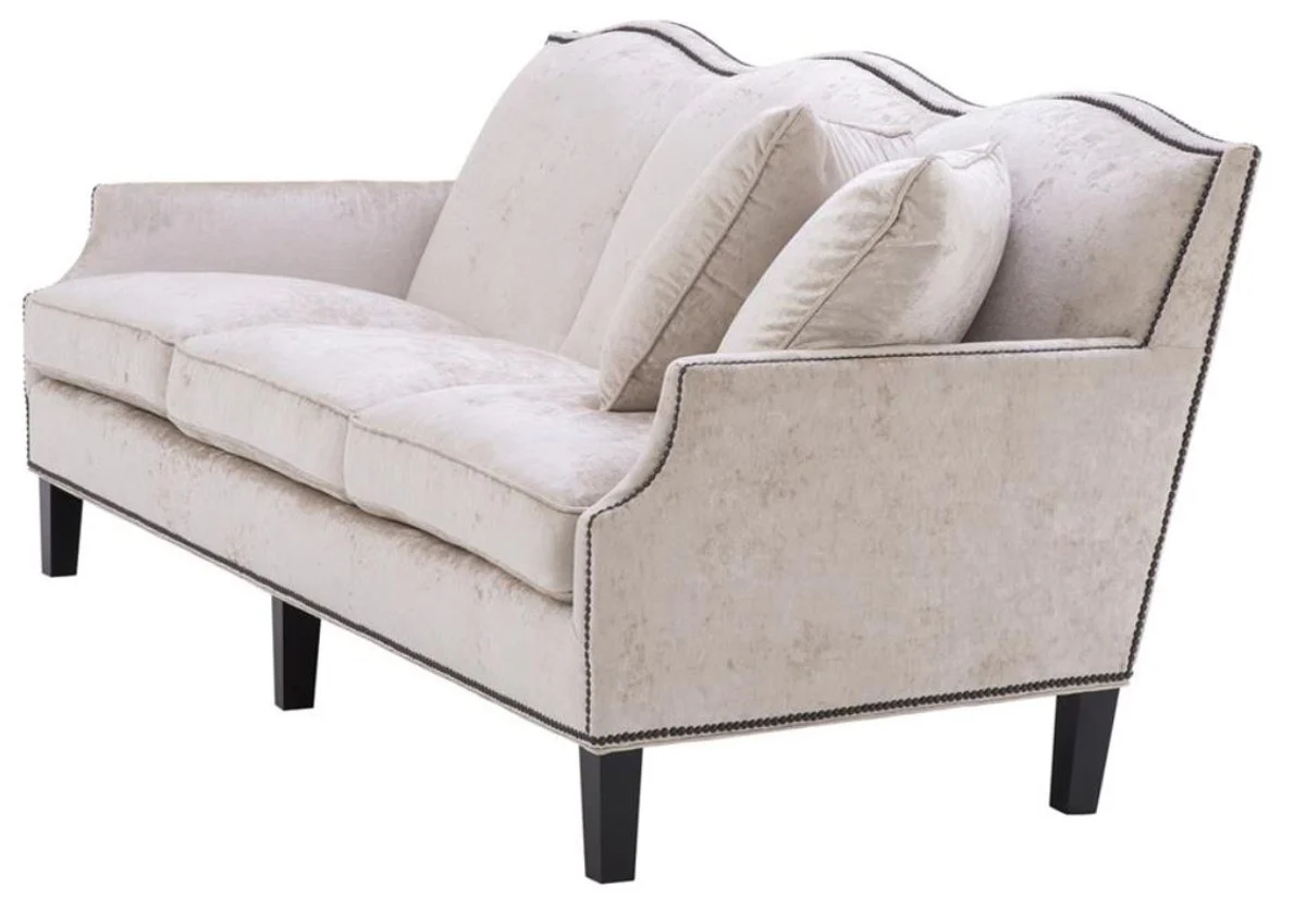 Luxury living room sofa cream / black 220 x 98 x H. 90 cm - Limited Edition