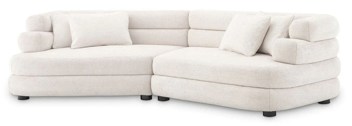 Luxury sofa white / black 300 x 125 x H. 73 cm - Curved living room sofa - Hotel sofa - Living room furniture - Hotel furniture - Luxury furniture - Luxury furnishings