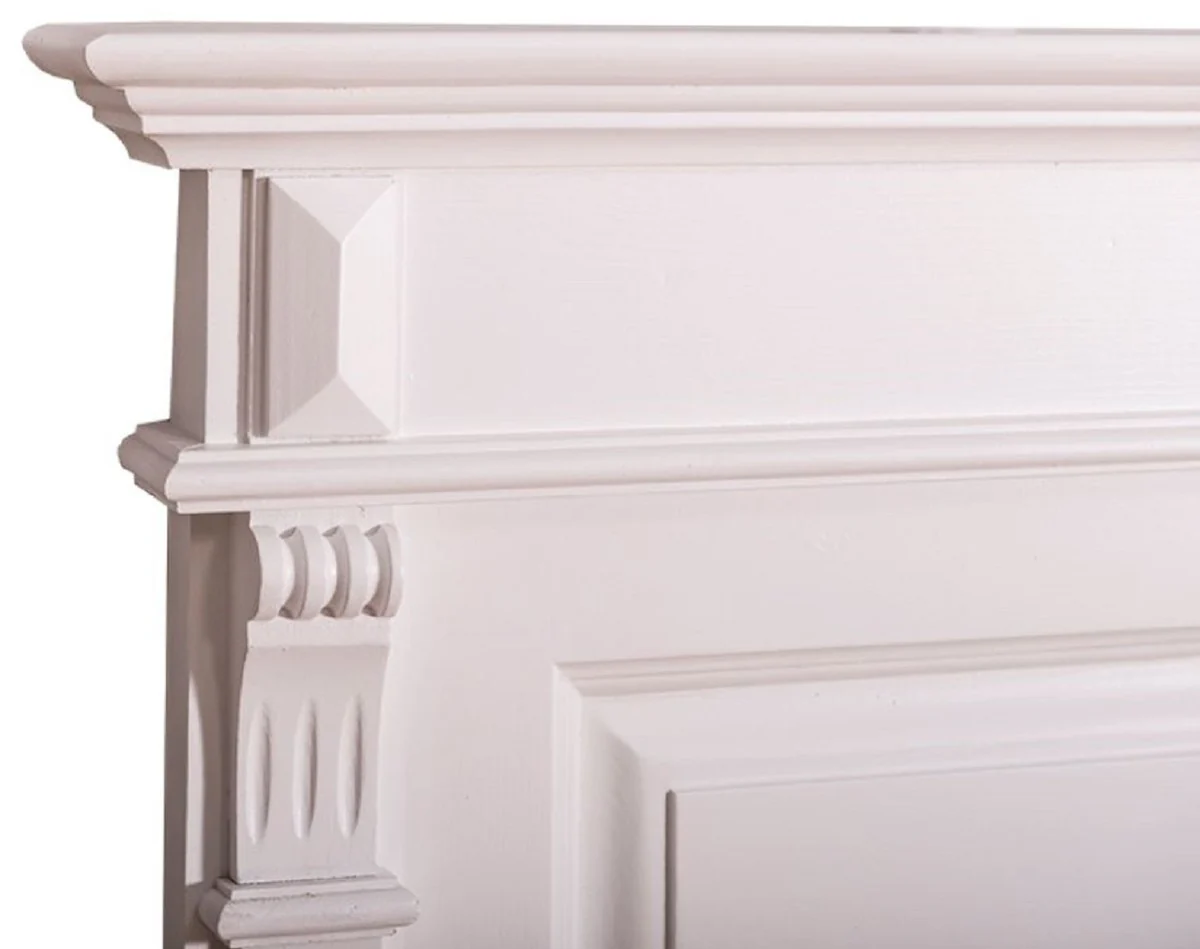 Country house style solid wood bed headboard white 160 x H. 126 cm - bedroom furniture in country house style