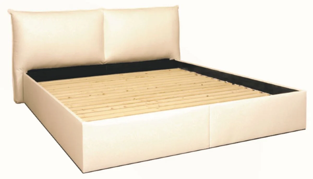 Bed White - Real Leather Bedroom Furniture