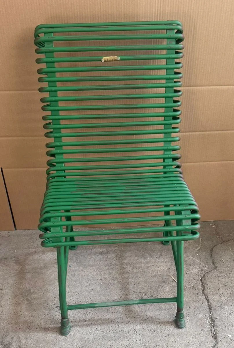 Jugendstil Schmiedeeisen Gartenstuhl Antik Grün - Barock & Jugendstil Garten Möbel