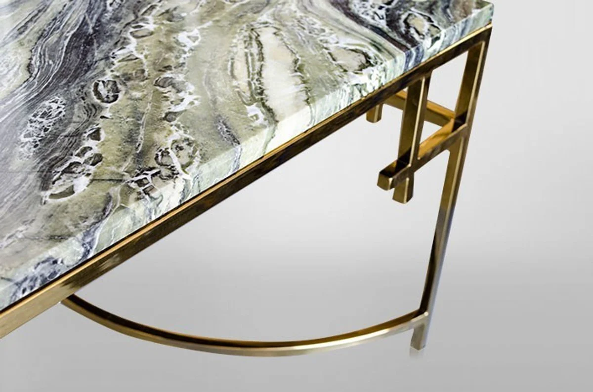 Art Deco coffee table gold metal / marble 130 x 70 cm - Art Nouveau table - furniture living room