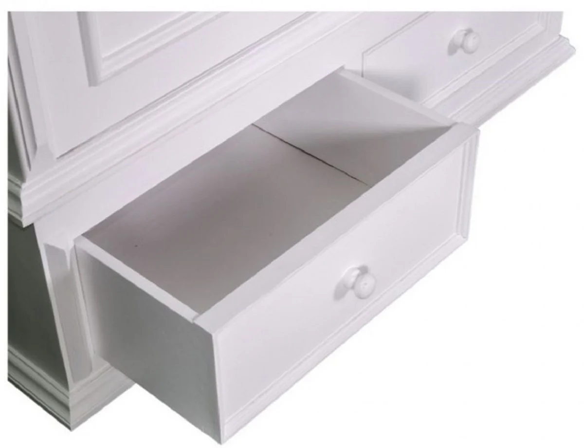 Country house style wardrobe white - clothes cupboard shabby H 206 cm W 127 cm D 61 cm - country house style furniture