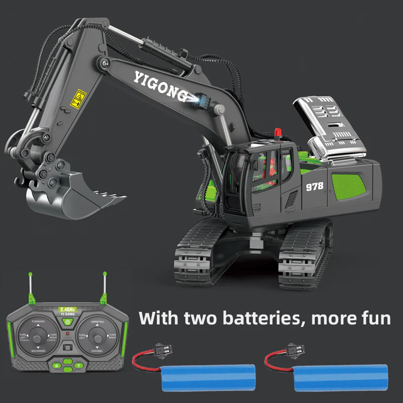 Ferngesteuertes Baggerspielzeug – 11-Kanal-RC-Bau-Bulldozer mit Licht und Ton, perfektes Geschenk für 6–10-jährige Jungen!