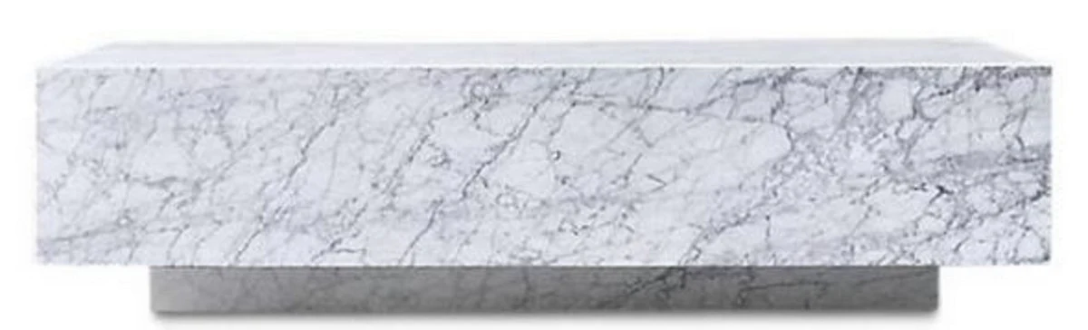 Luxury coffee table white 100 x 100 x H. 35 cm - Square living room table made of Carrara marble - Marble table - Luxury quality