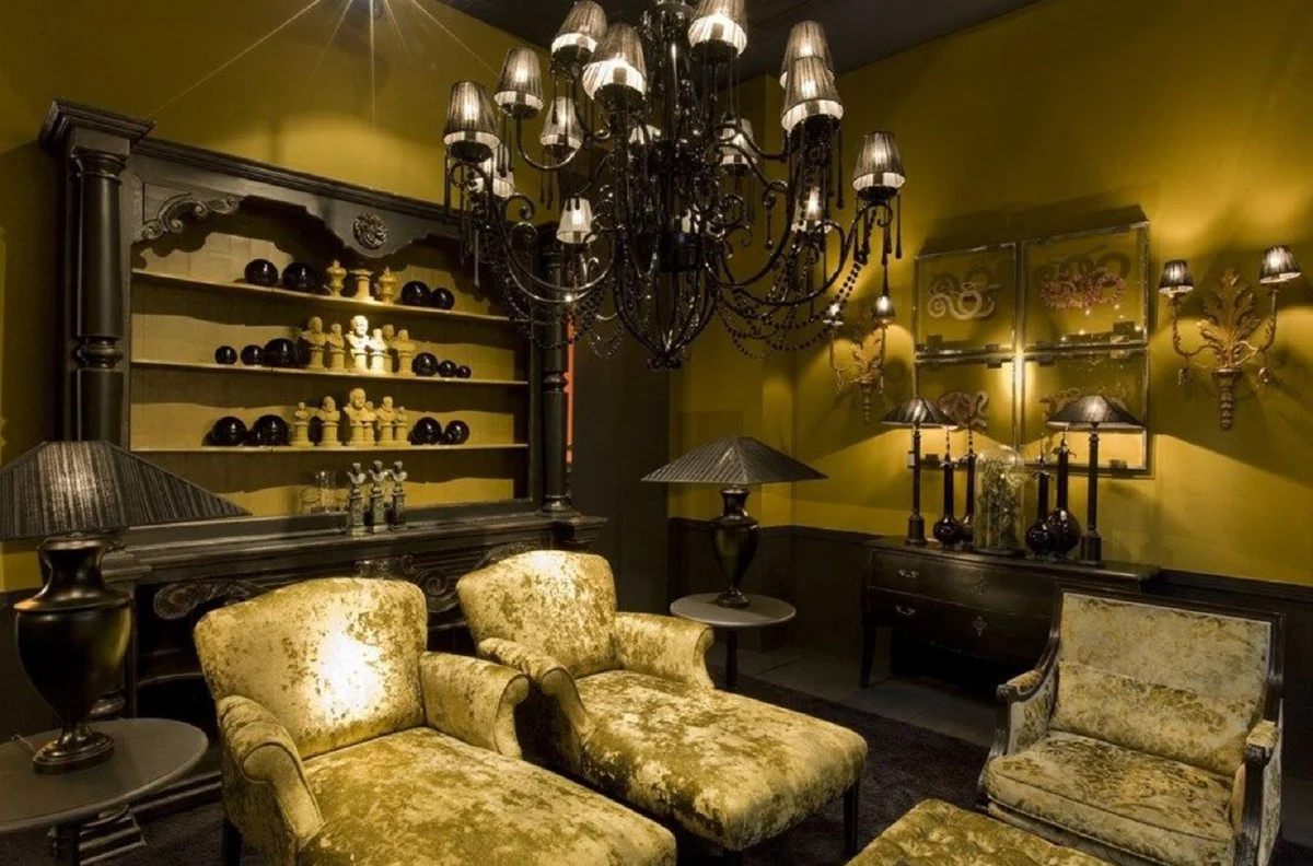 Luxury country house style solid wood chest of drawers with 2 drawers antique black - handmade country house style furniture - luxury quality