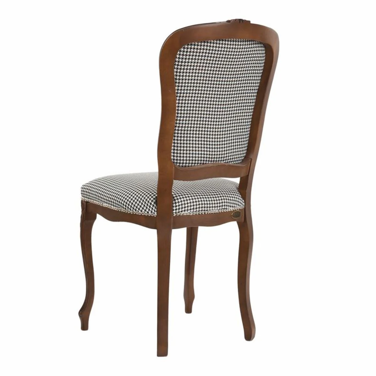 Luxury Baroque Dining Room Chair Black / White / Brown H. 100 cm