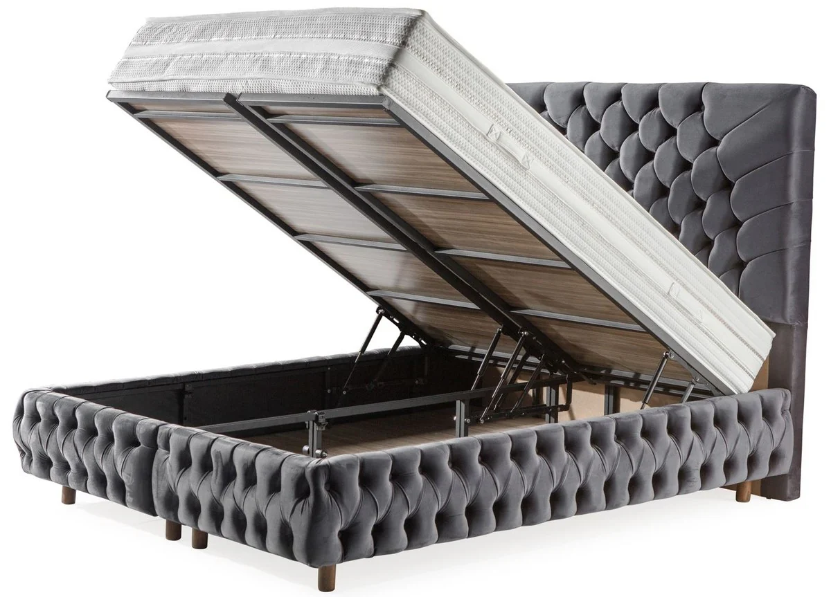 Luxury Double Bed Gray / Brown - Various Sizes - Modern Bed with Mattress - Bedroom Furniture