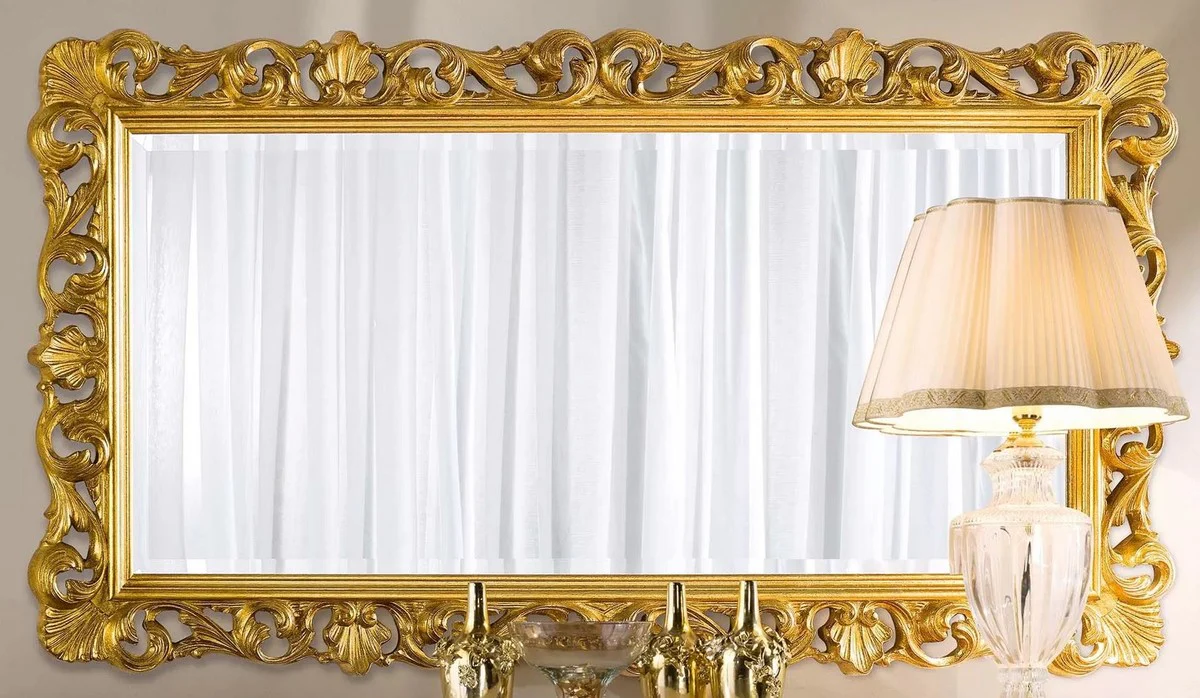 Luxury Baroque Mirror Gold - Rectangular wall mirror in Baroque style - Magnificent Baroque furniture - Luxury quality - Made in Italy