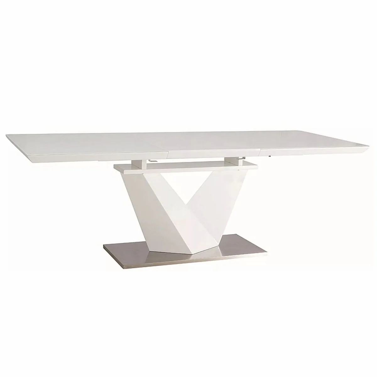 Designer dining table white / silver 160-220 cm - extendable kitchen table