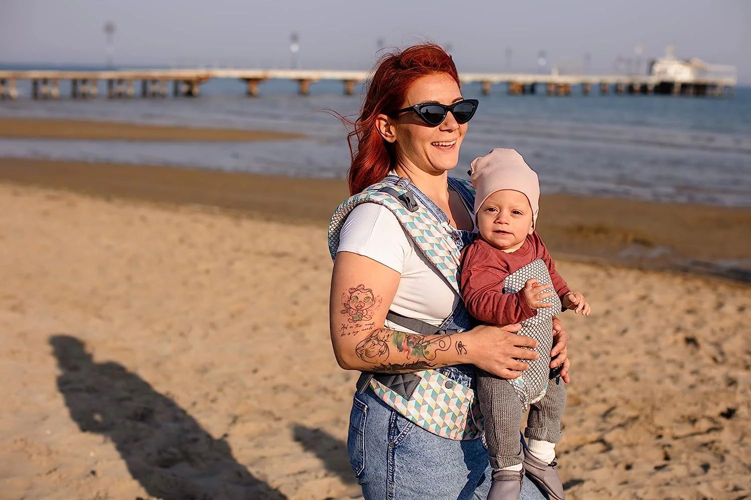 Babytrage für Neugeborene bis Kleinkinder – alle Positionen Babytrage, Babytrage-Rucksack und Baby-Vordertrage mit verstellbarem Sitz, ergonomische Babytrage, 3,3–15,6 kg (Marineblau)