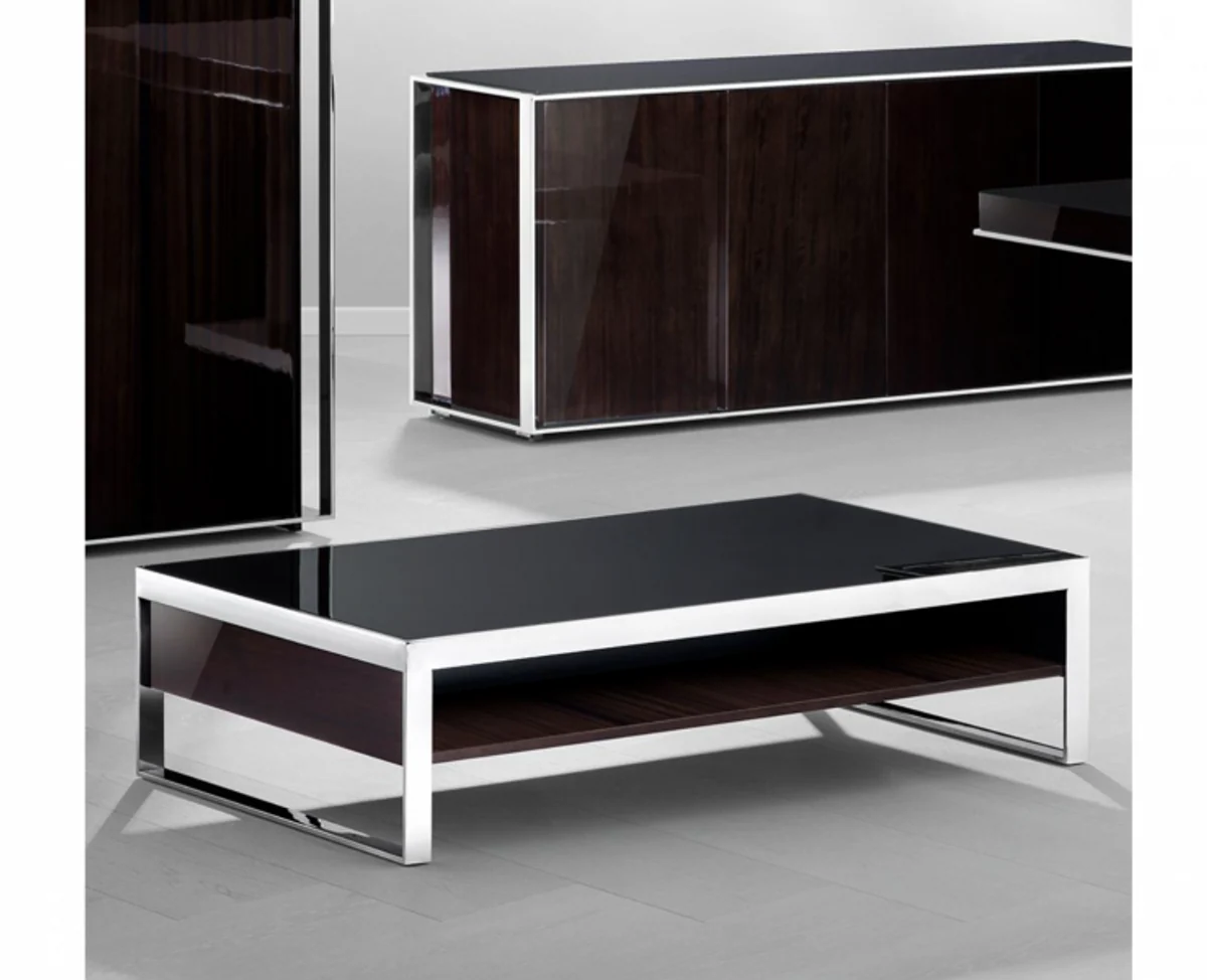 Art Deco luxury coffee table ebony 140 x 80 x H. 35 cm - living room salon table - luxury furniture