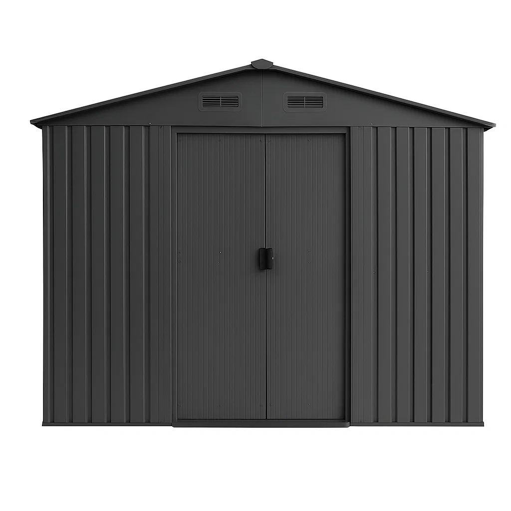 Gartenhaus aus anthrazitfarbenem, verzinktem Stahl, 7,03 m² - ZzASITn136vU