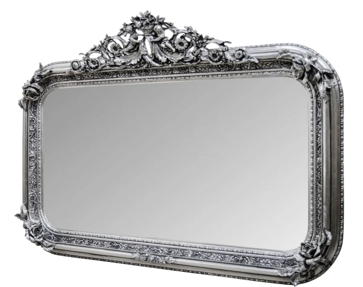 Antique style wall mirror silver 142 x H. 100 cm - Baroque living room furniture