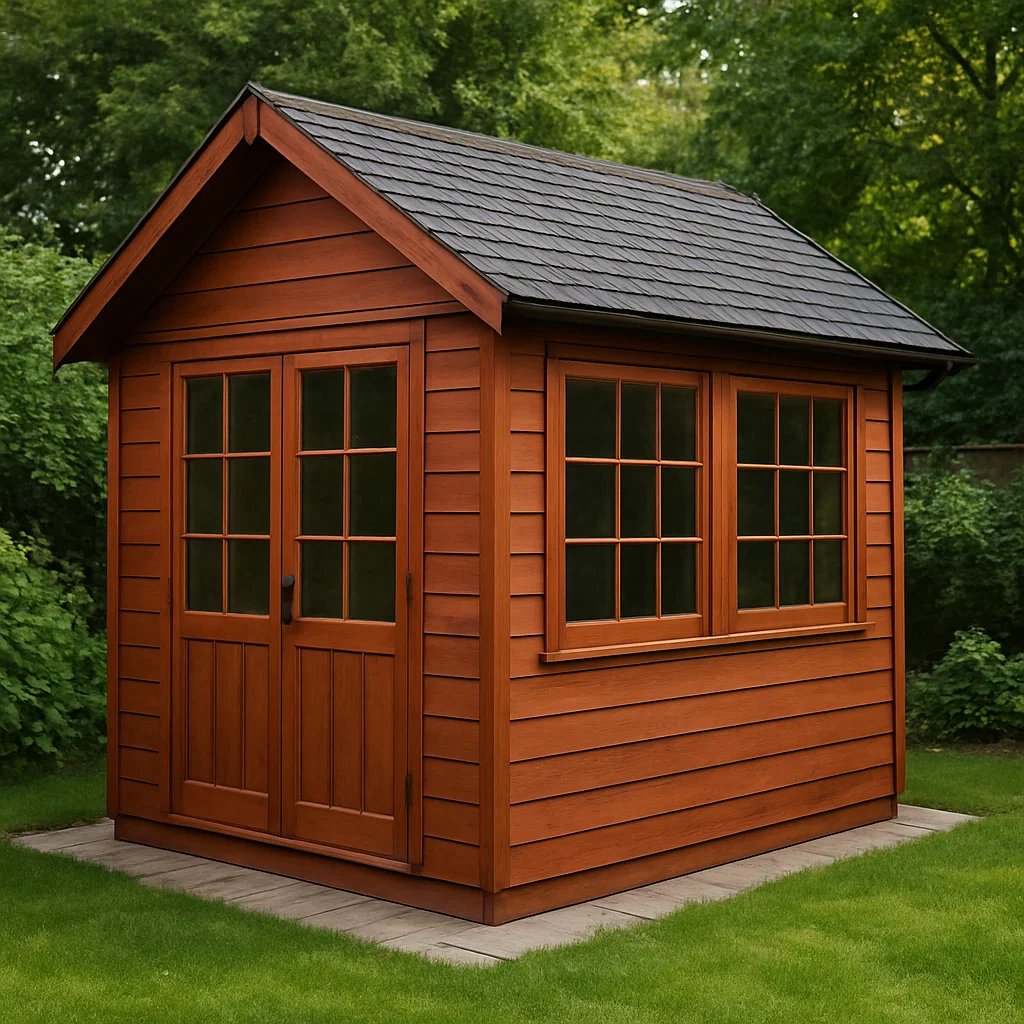 Brauner Gartenschuppen aus Holz für den Außenbereich, 200×270×265 cm orBSgOb235Gb