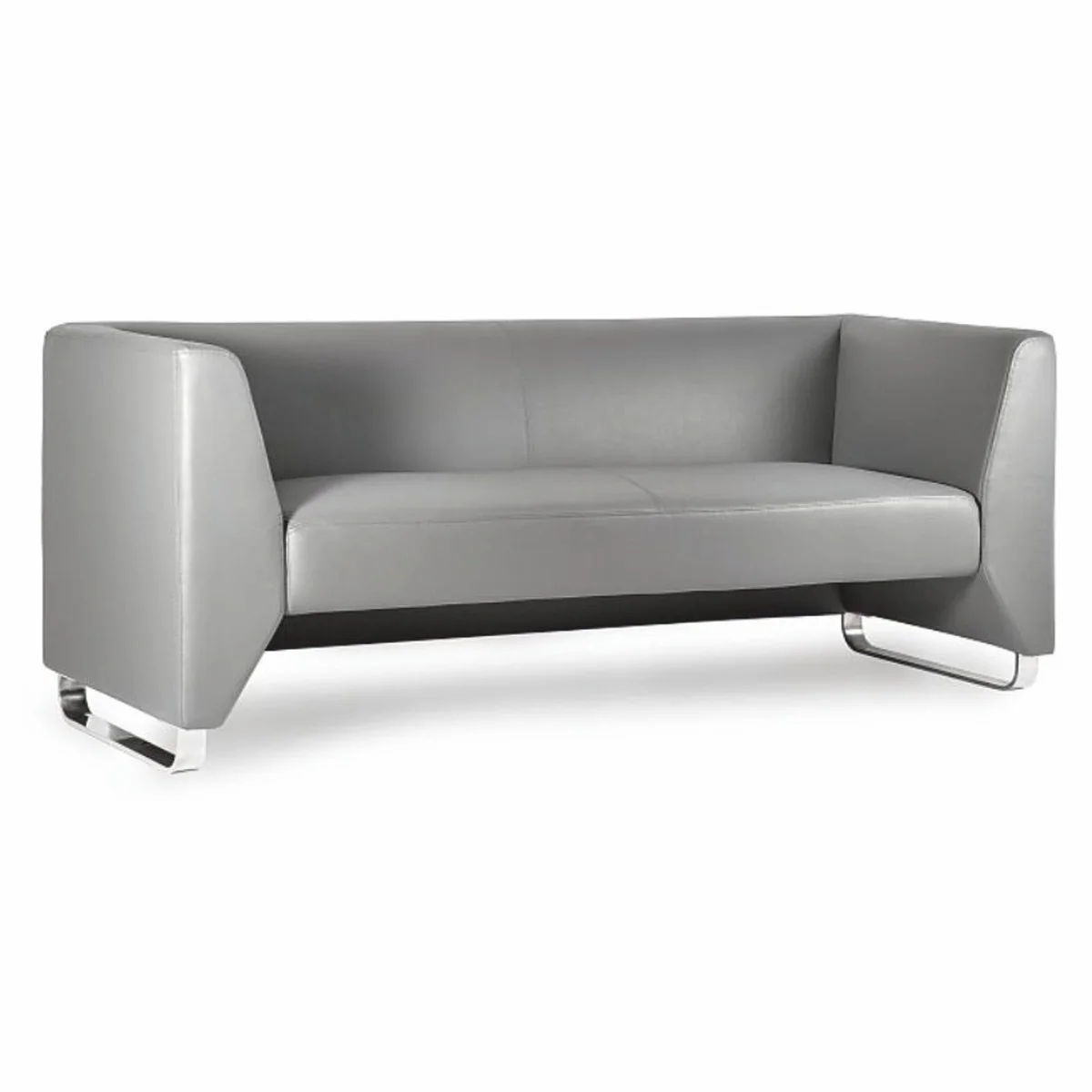Luxury faux leather sofa gray / silver 191.5 cm - Luxury Interior