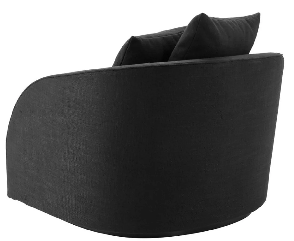 Luxus Hotel Salon Sessel Schwarz 101 x 91 x H. 72 cm - Wohnzimmer Möbel