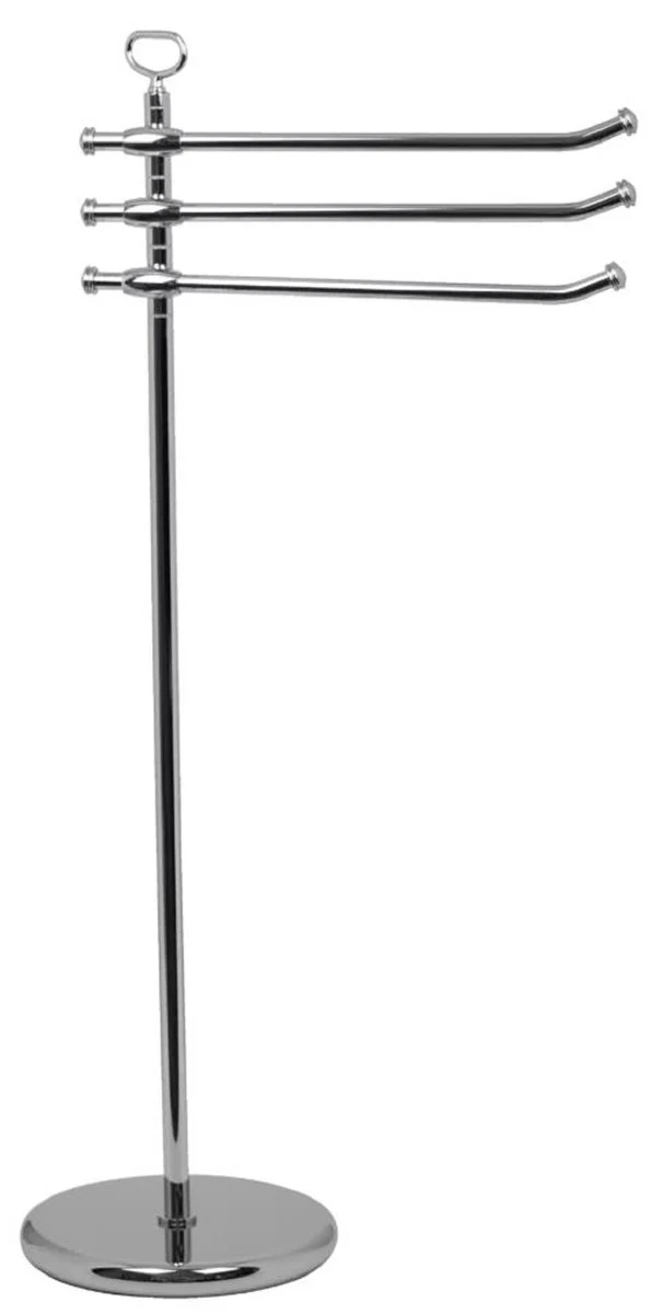 Luxury bathroom towel rail silver Ø 25 x 40 x H. 92.5 cm - Freestanding brass towel rail - Bathroom furniture - Hotel furniture - Luxury quality - Made in Italy