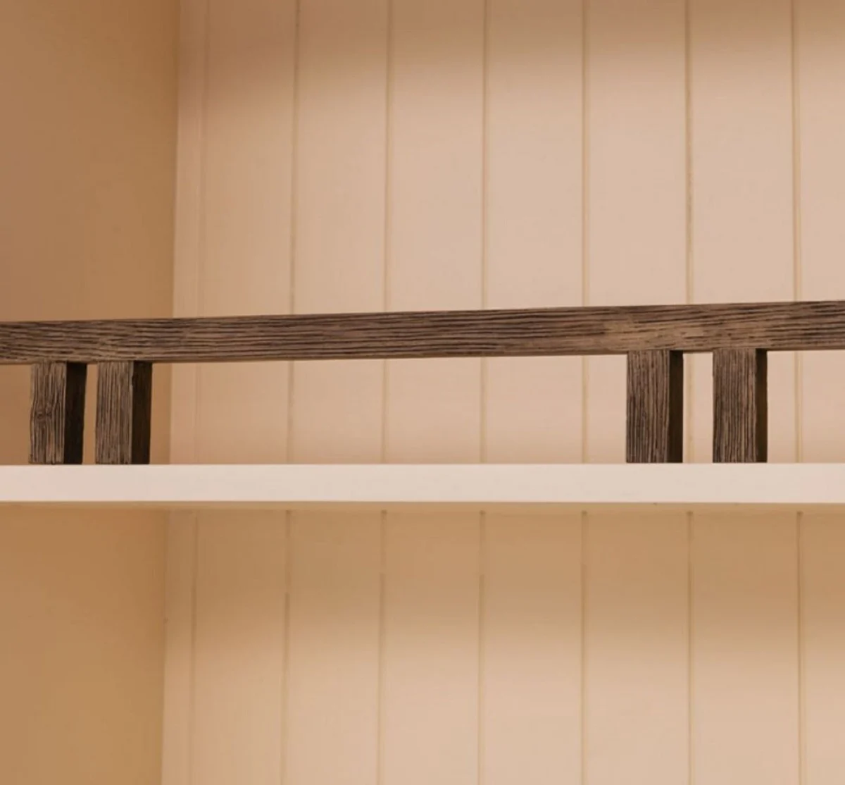 Country house style dining room cabinet cream / dark brown 137 x 50 x H. 197 cm - solid wood kitchen cabinet - dining room furniture in country house style - country house style dining room furnishings